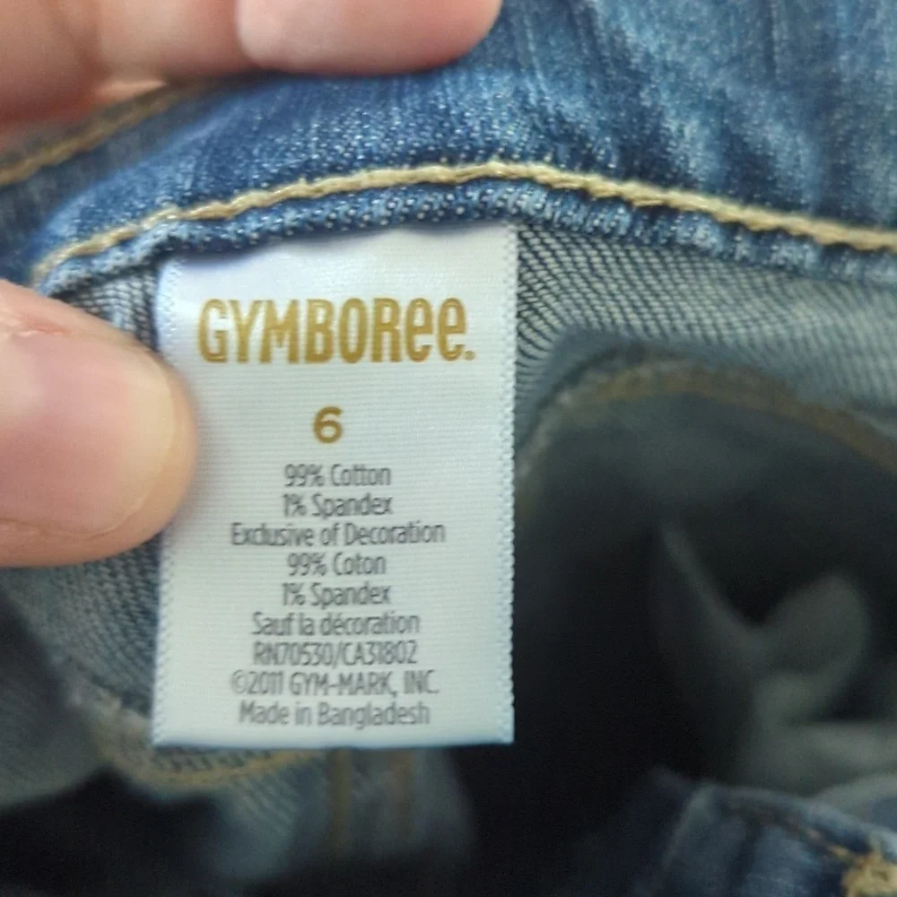 Gymboree Floral Embroidered Bootcut Jeans Boho Hippie Girls Size 6